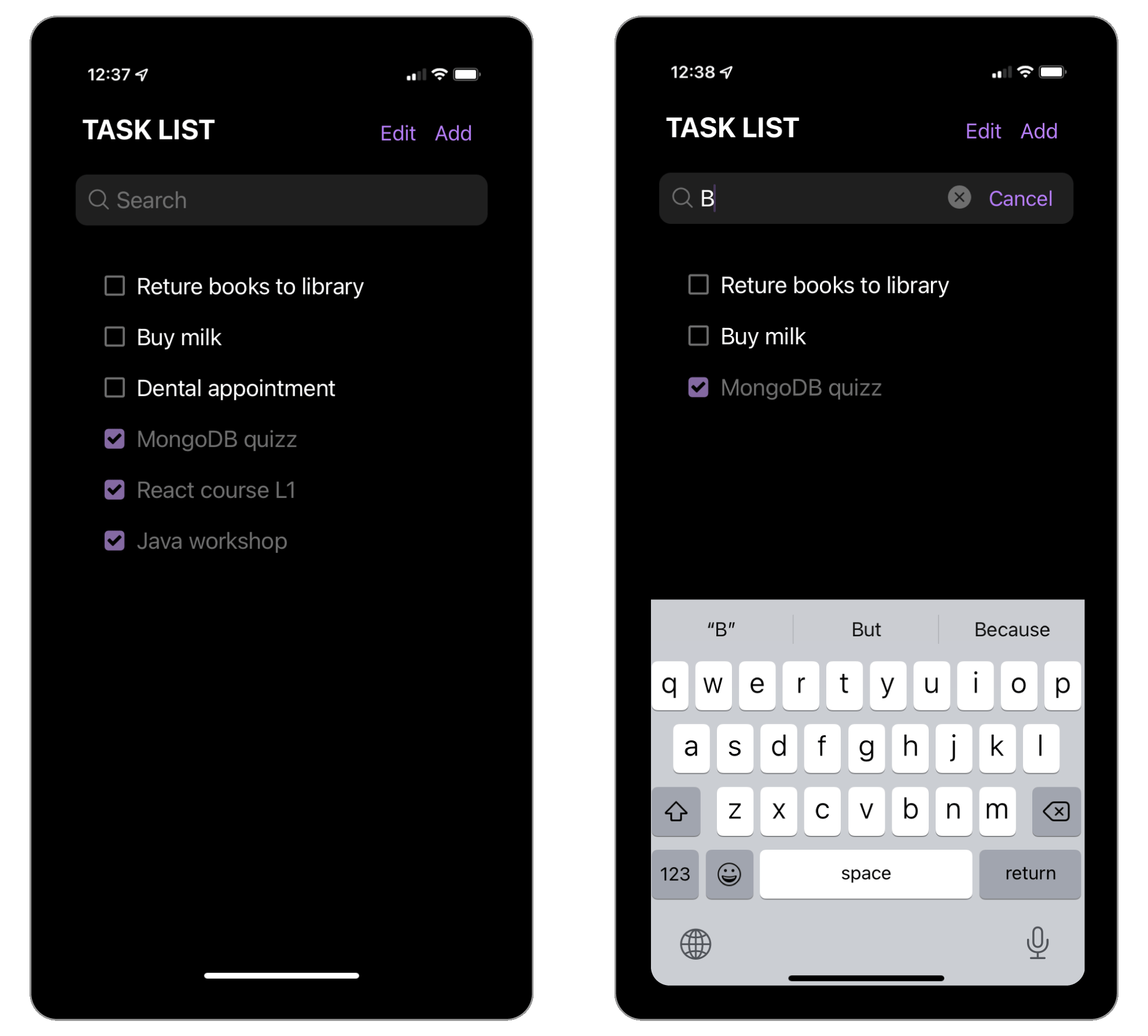 Task list mobile App